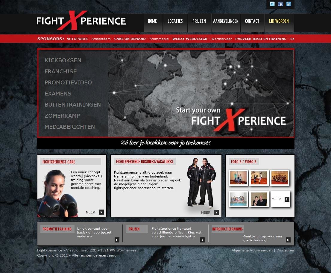 FightXperience - website voor een sportschool