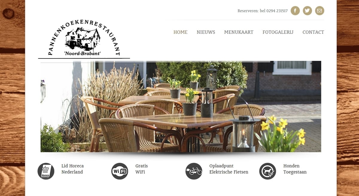 Pannenkoekenrestaurant Noord-Brabant - horeca website